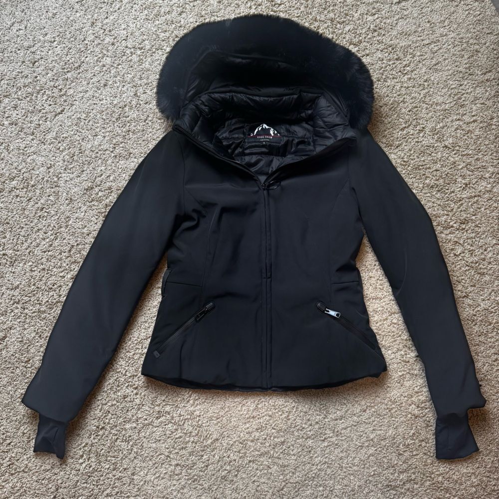 GSOU Snow HIDA Ski Jacket Black Down Insulated Waterproof Size Small